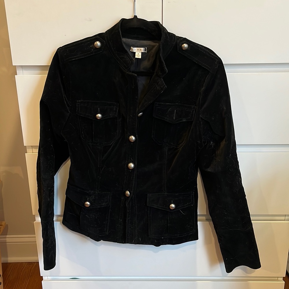 Velour military style jacket